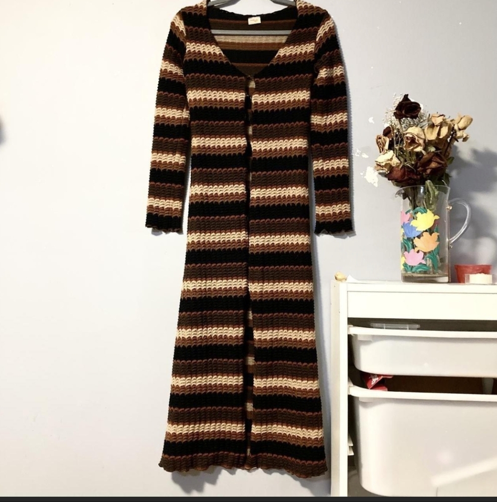 VINTAGE Hippie  Maxi Cardigan